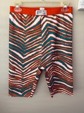 Vtg Bike Zubaz Shorts Men’s Large Miami Dolphins Zebra Striped USA EUC